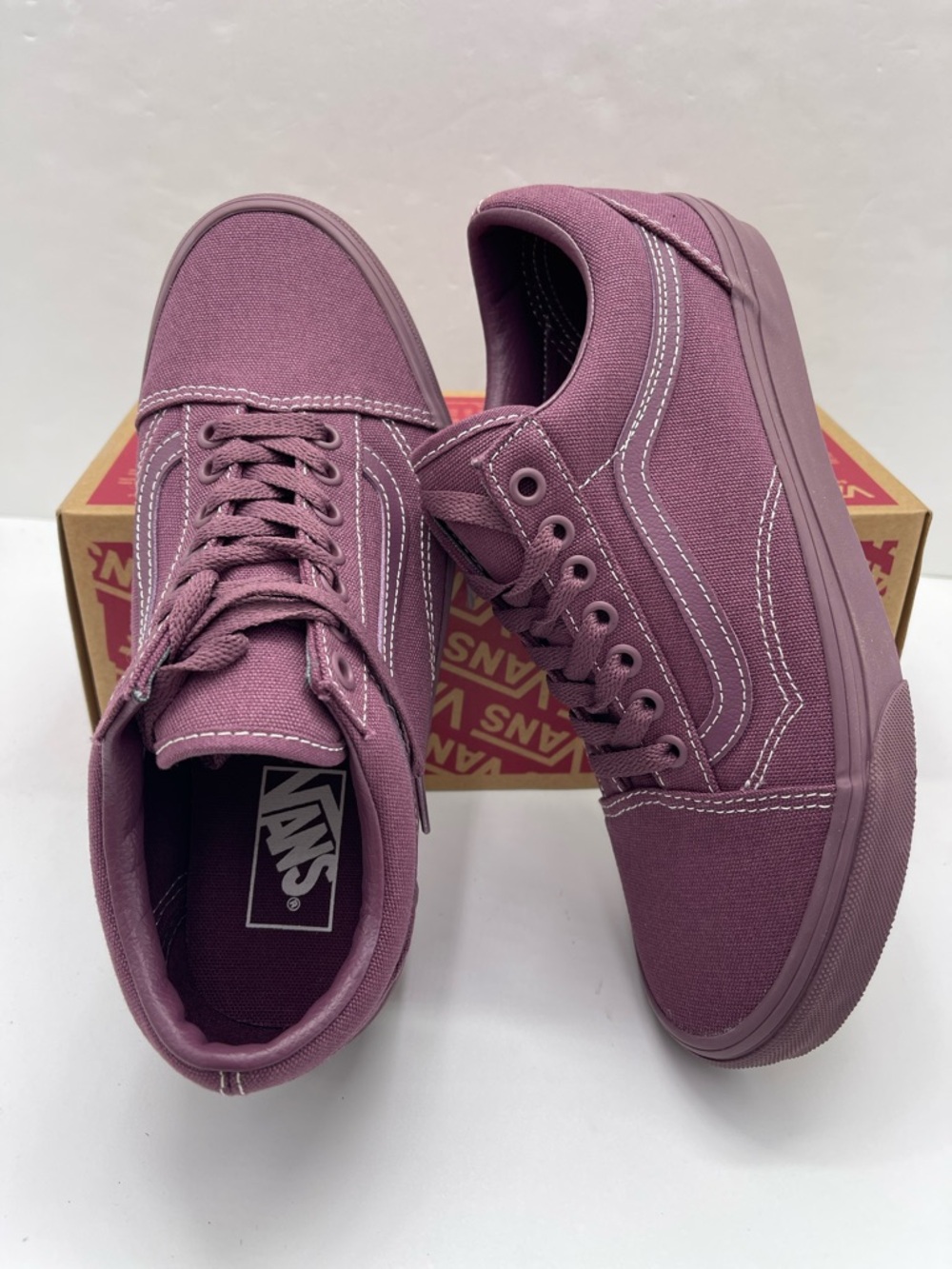 Vans WMNS Old Skool Plum Wine Pastel Mono Sneakers NWT - Picture 8 of 16
